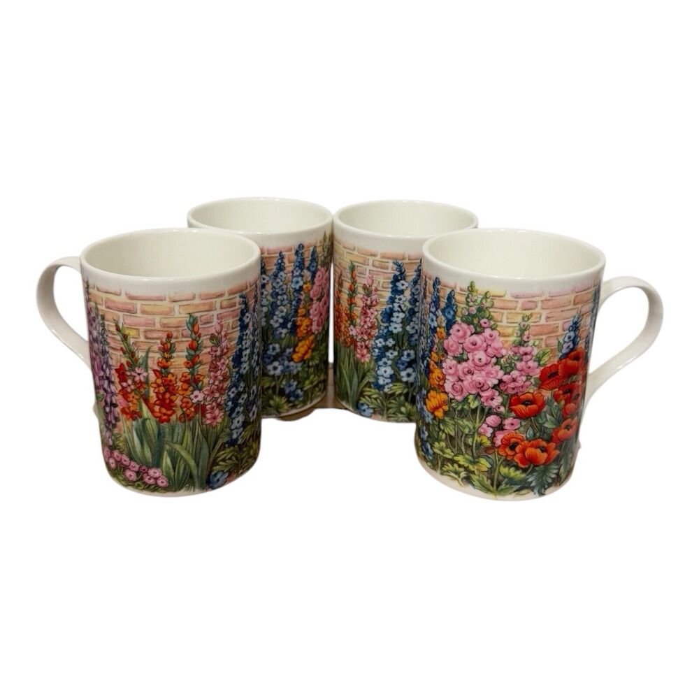 English Garden John Russell Bone China Floral All Over Mug Set of 4